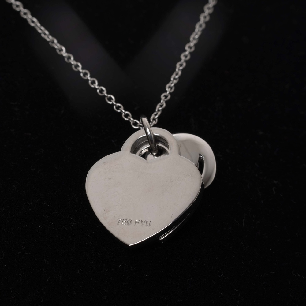 18K 750 white gold necklace and pendant - Picture 4 of 4